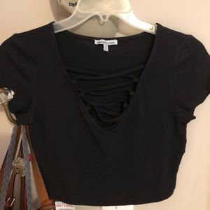 Cross over crop top